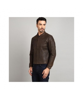 BLOUSON CUIR DT MARRON
