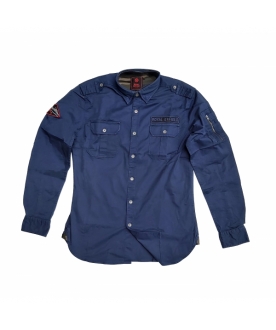 CHEMISE MILITARY BADGE NAVY