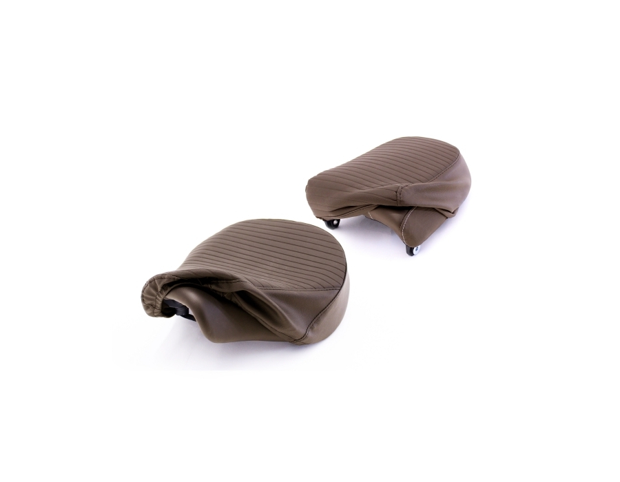 HOUSSE DE SELLE PLISSÉ CHOCOLAT - METEOR 350